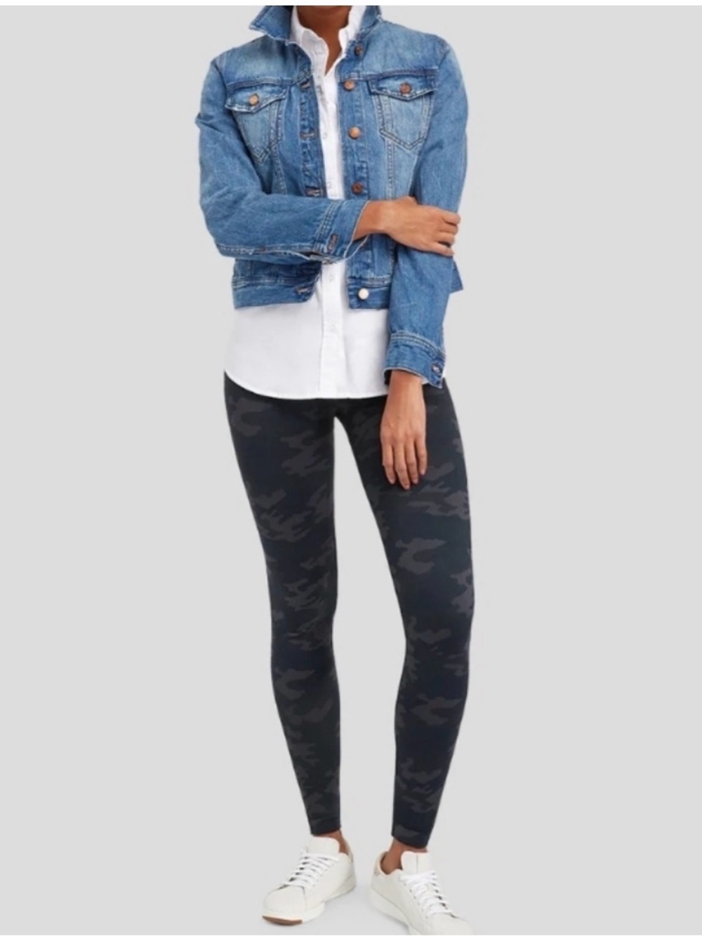 SPANX Black Dark Gray Camo High-Rise Leggings